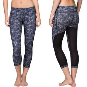 Lululemon Journey Crop Legging Yoga Full-On Luon Rocky Road Sand Dune Size 6